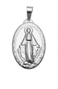 Medalla Virgen Milagrosa Acero Plateada 3D 30mm
