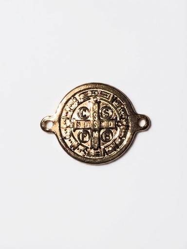 [MD.014] Pasante Medalla San Benito 18mm  en Acero
