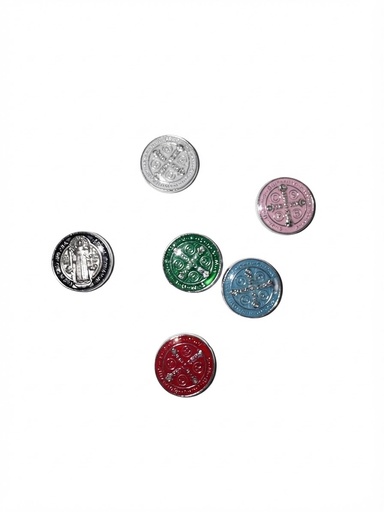 [MD.028] Pasante de Colores Medalla San Benito 15mm