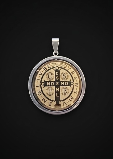 [MD.084] Medalla Giratoria en Acero San Benito 30mm
