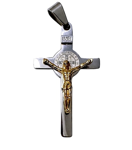 [MD.093] Cruz de San Benito en Acero Bicolor 37mm